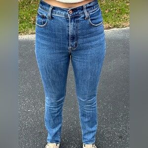 Abercrombie & Fitch Ultra High Rise 90s Slim Straight Jean 26 Short Dark Wash